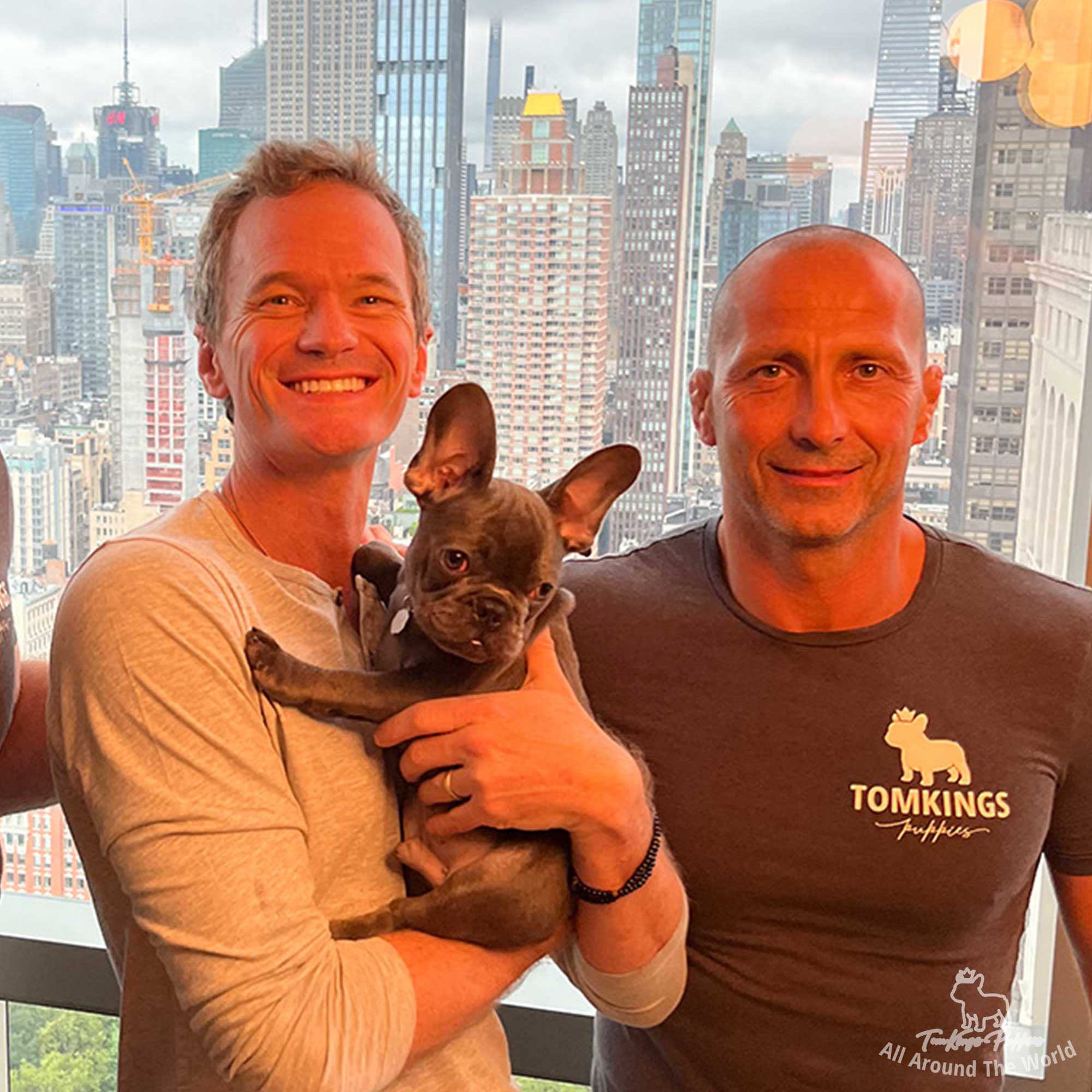 Neil Patrick Harris with his TomKings Frenchie, Chunk